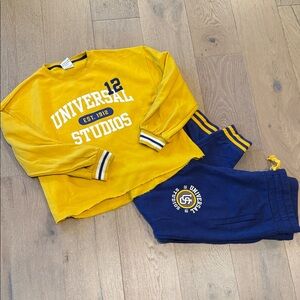 Universal Kids Yellow Sweatshirt and Blue Joggers